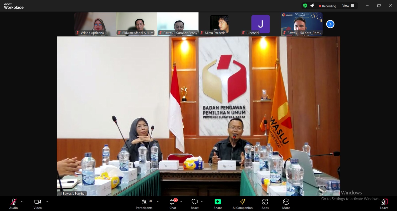 Rapat Koordinasi (Rakor) Penyelesaian Sengketa yang diselenggarakan oleh Bawaslu Provinsi Sumatera Barat, Selasa (07/04/2026)